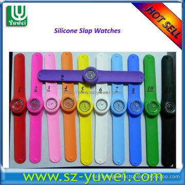 2012 new fashion colorful silicone slap watch